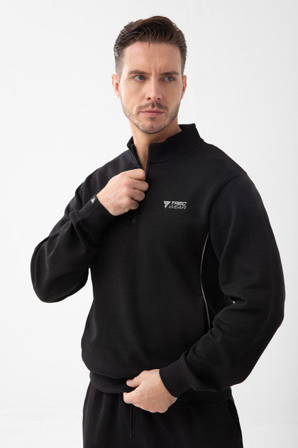 Black crewneck sweatshirt – TW BASIC SWEATSHIRT 191 M BLACK