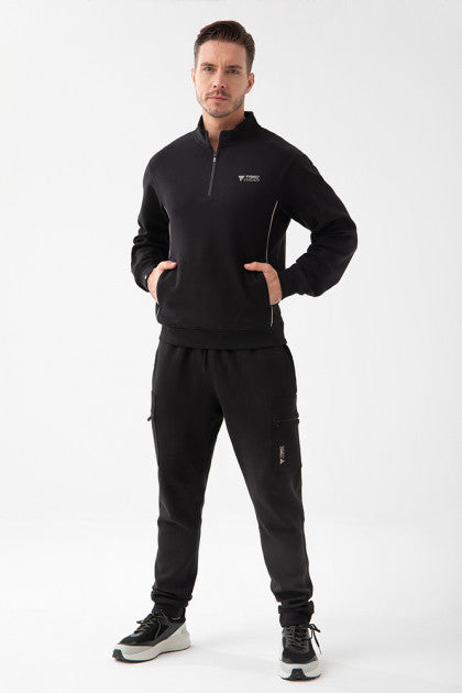 Black crewneck sweatshirt – TW BASIC SWEATSHIRT 191 M BLACK