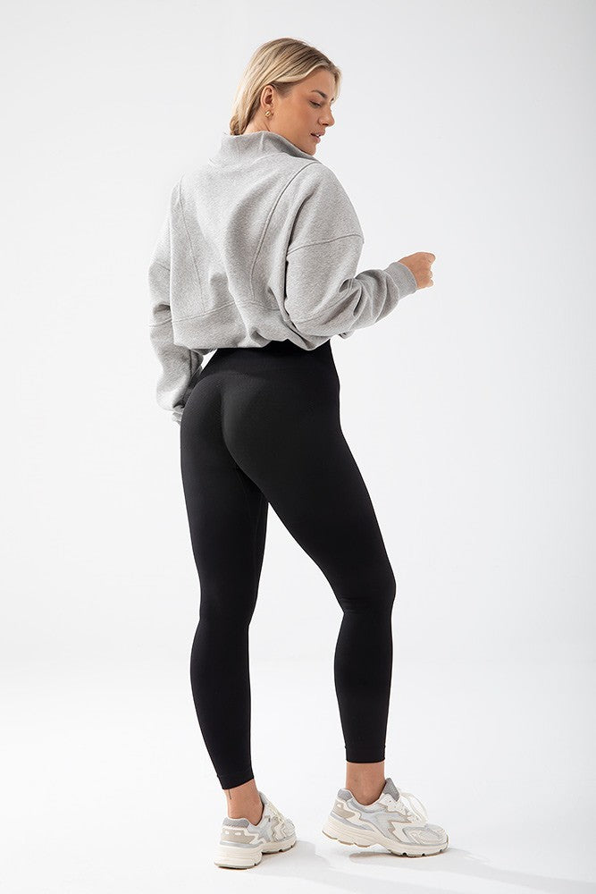 Short grey women’s sweatshirt – TRECGIRL BASIC SWEATSHIRT 160 GREY